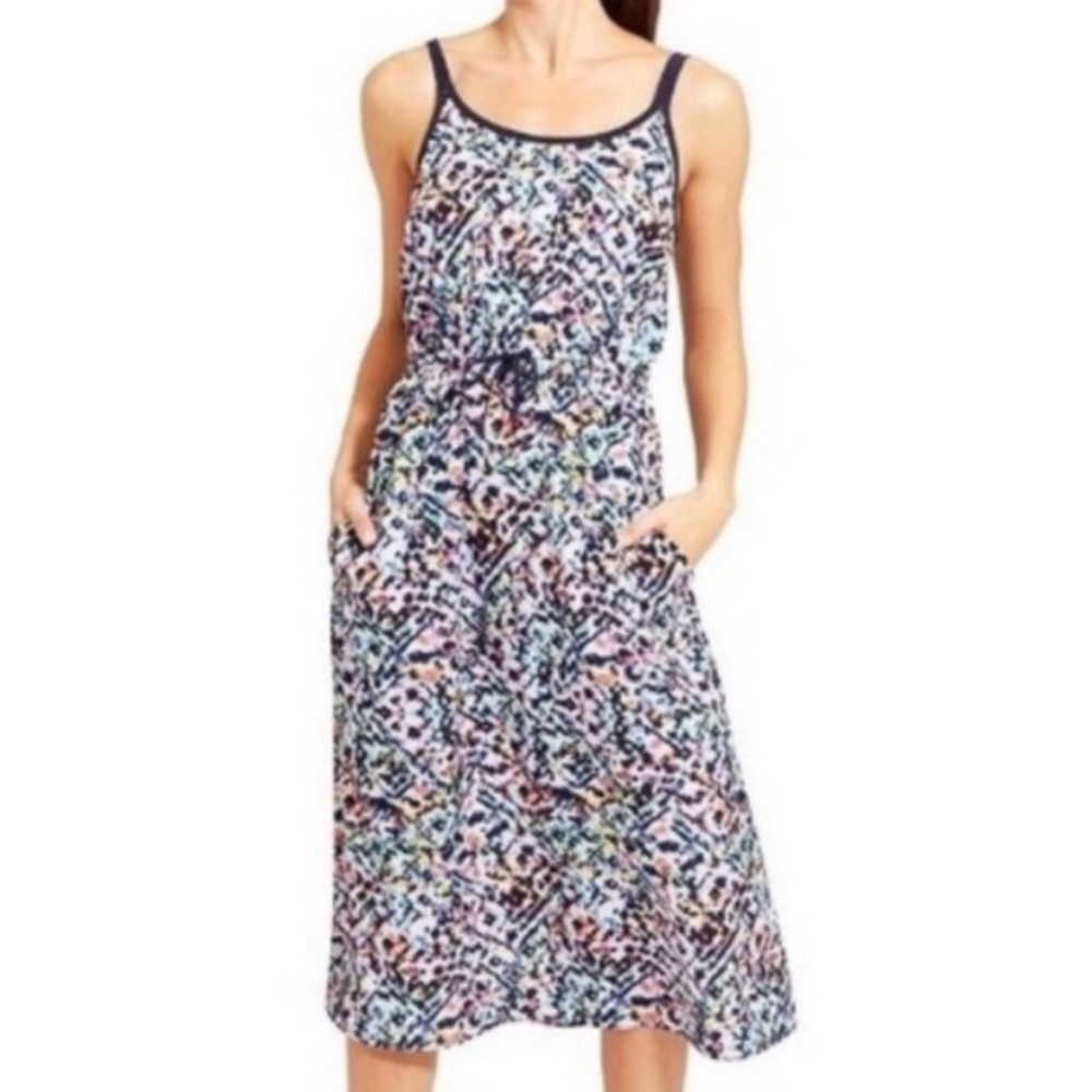 Athleta Sunbeam Dress Print Sleeveless Drawstring